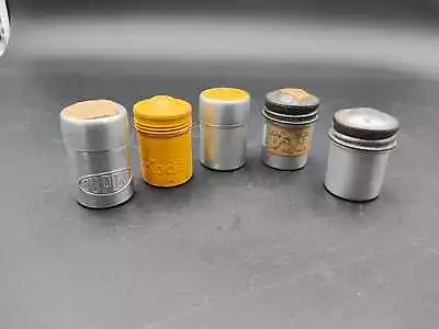 Vtg. Lot Of 5 Empty Aluminum Film Canisters - Kodak - Dupont - Etc.. • $13.95