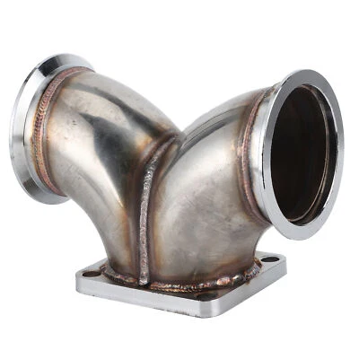 $65.99 • Buy USA 3  IN V Band To T4 Dual Inlet Turbo Elbow Twin Scroll Divided Adapter Flange