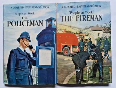 People At Work Books Ladybird 606B 2/6 DJ First Editions Fireman & Policeman • £24.99