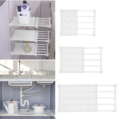 Adjustable Storage Shelf Closet Organizer Extendable Divider Rack For Cupboard • £6.95