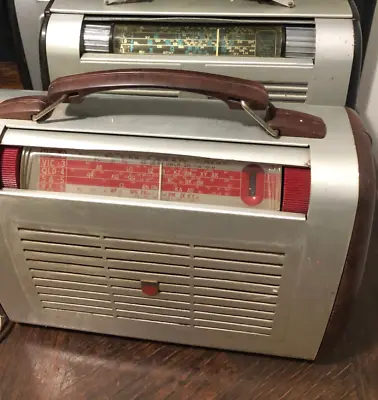 2 X Vintage PORTABLE RADIOS Town & Country PHILIPS & FLEETWOOD Metal Bakelite • $109