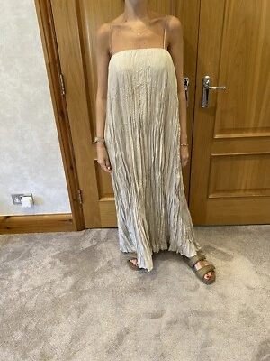 $161.11 • Buy Toteme Crinkled Silk Habotai Maxi Dress Beige/SOLD OUT