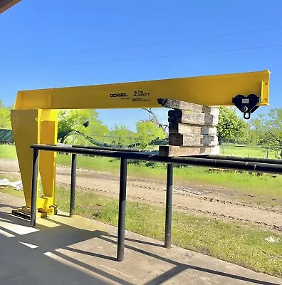 Gorbel Free Standing Jib Crane 11’ Height 15.5’ Span New Hoist 1 & 3 Phase 2 Ton • $7900