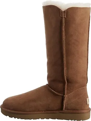 UGG Bailey Button Triplet Chestnut Women's Suede & Sheepskin Boots 1016227 • $189