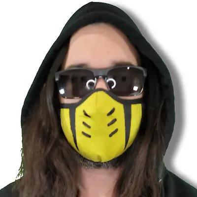 Yellow Scorpion Mortal Kombat Face Mask Party Game Cosplay Sub-zero Costume EDC • $8.98