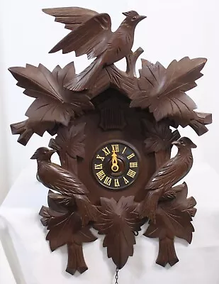 Vtg Koch Cuckoo Clock Germany 3 Birds Leaves 3D For Parts Repair Project Old • $34.99