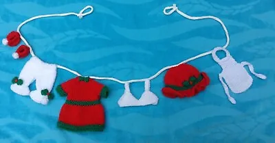 KNITTING PATTERN - Cute Mother Christmas  Mrs Claus Washing Line Decoration  • £3.25