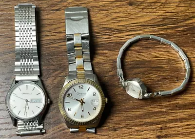 Vintage Lot Of 3  Caravelle Mens Womens Bulova Watch Not Tested Buying As Is Lot • $13.95