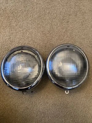$249.99 • Buy VW Hella Headlights Bug Bus 1950-67 Euro Fluted Lens Sealed Beam Pair