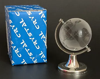 Frosted Glass World Globe Miniature 3  - NEW IN BOX • $12.87