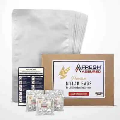 Fresh Assured (25) 5 Gallon Mylar Bags And (30) 2000cc Oxygen Absorbers • $32.95