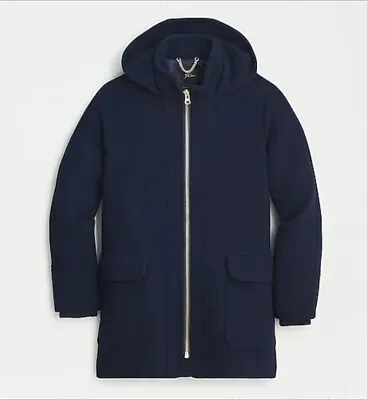 J. Crew Swing Coat In Italian Stadium-Cloth Wool Navy Blue NEW $350 M 8 10 • $152.99