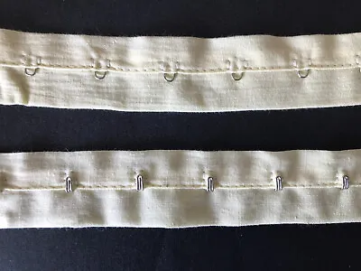 3 Yards Hook And Eye Cotton Tape For Corsets Lingerie  Bed Linen Costume Sewing • £2.99