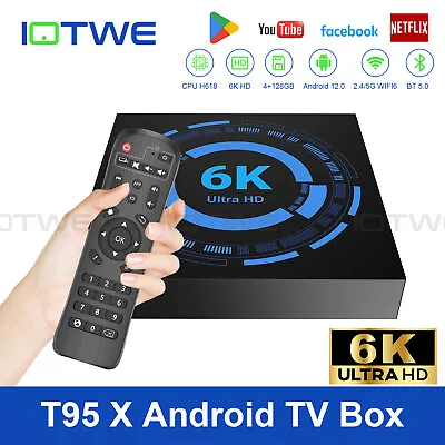 T95 X Android 12.0 Smart TV Box 4GB+128GB 6K UHD 5G WIFI6 Media Player BT5.0 • £28.09