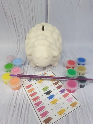 Paint Your Own Fluffy Sheep Ceramic Coin Banks Craft Kits For Kids DIY Kit Kids • £6.50