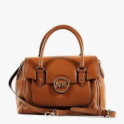 Michael Kors Margo Luggage Brown Leather Cross Bodyshoulder Satchelhand Bag • $314.99