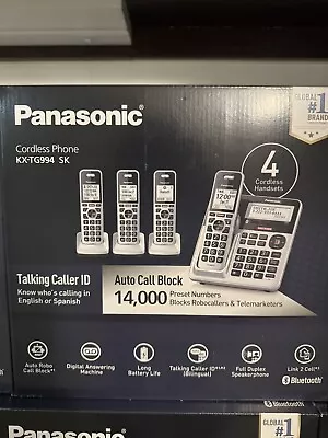 NEW Panasonic KX-TG994SK DECT 6.0 Bluetooth  4-Handset Cordless Phone Bundle • $52.89