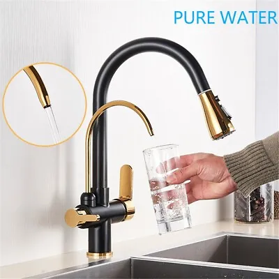 3 In 1 Water Filter Kitchen Taps 360° Pure Drinking Mixer Tap 3-Way Sink Faucet • £45.99