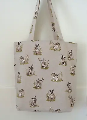 Handmade Ladies Tote Shopping Bag Internal Pockets - Rabbits • £12.99