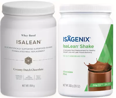 2 X Isagenix Protein Shake Canister Weight Loss Chocolate & Choc Mint   • $154.83