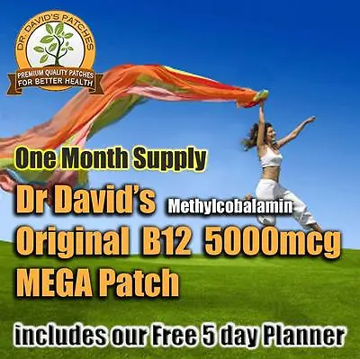 Dr David's B-12 MEGA Patch B12 5000mcg Methylcobalamin PREMIUM QUALITY * Meth • £9.90