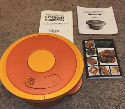 Cook's Essentials Microwave Pressure Cooker Orange 3 Quart Never Used No Box • $23.69