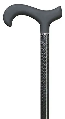 NEW! Harvy Men's Black Carbon Fiber Strong Derby Handle Adjustable Walking Cane • $80.99