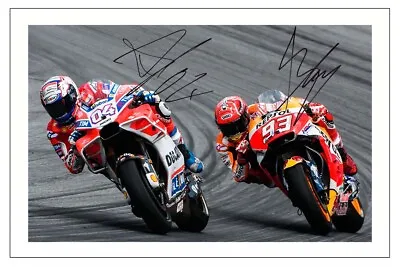 Marc Marquez & Andrea Dovizioso Signed Autograph Photo Print Moto Gp • £3.79