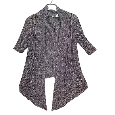 MOTH ANTHRO Womens Cardigan SZ M Knit 1/2 Sleeves High-Low Open Front Academia • $24.88