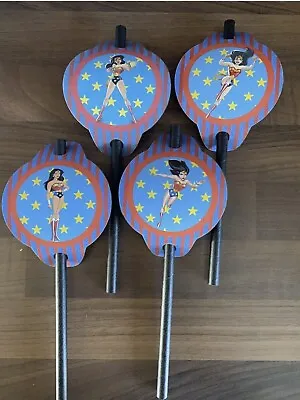 5 Wonder Woman Superhero Straws And Toppers Party Bag Fillers • £3.79