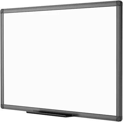 VIZ-PRO Magnetic Dry Erase White Board 48 X 36 Inches Black Aluminium Frame • $68.31