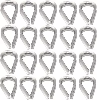 20Pcs 1/4'' M6 Stainless Steel Thimble For Diameter Wire Rope Cable Thimbles • $11.83