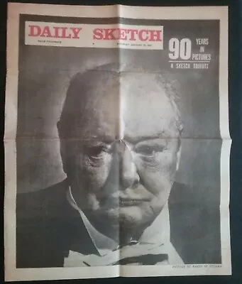 Daily Sketch 1965 Newspaper Tribute 8pages winston Churchill War Prime Minister • £9.97