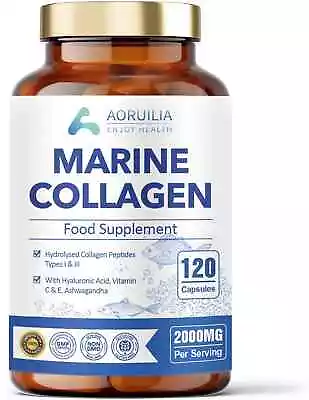 Marine Collagen CAPSULES Booster For Bones Joints Anti Ageing Skin Hair & Nails • £19.99