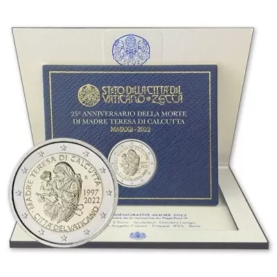 2 Euro Vatican City 2022 * Mother Teresa * Coin Card BU • $56.99