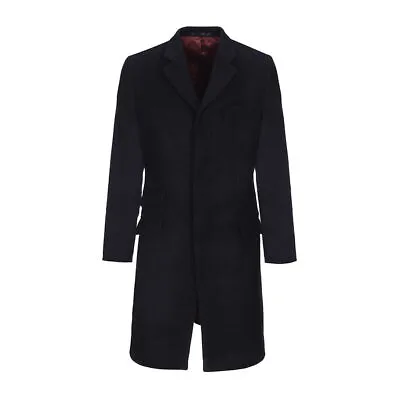 Merc London Mens Walesby Melton Wool  Overcoat • £222.95