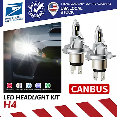 Motorcycle H4 9003 LED Headlight Bulbs High Low Beam Conversion Kit 6000K White • $19.99