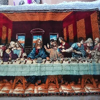 Vintage  The Last Supper  Jesus & Disciples (Carpet Wall Hanging) Lebanon 40x20  • $99.99