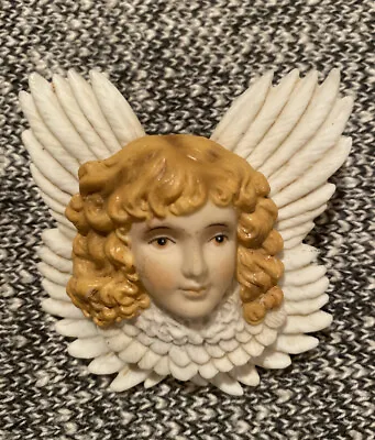 Rare 1985 Licensee ENESCO Mrs Grossman CHERUB Angel Clip Porcelain Ornament • $32