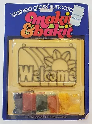 Vintage Makit & Bakit Suncatcher Craft Kit NOS 1984 Welcome Rainbow Sun • $9.99