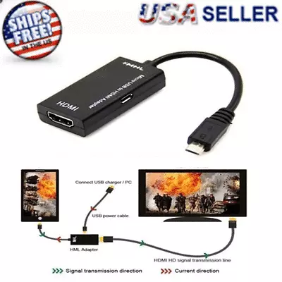 MHL Micro USB Male To HDMI Female Adapter Cable For Android Smartphone Tablet TV • $6.19