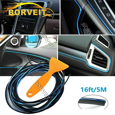 Blue Car 16FT Interior Edge Gap Line Moulding Strip Auto Decor Trim • $12.20