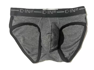 Vtg New C-IN2 Grey Bamboo Trophy Shelf Ringer Bikini Brief Underwear Sz M #621 • $19