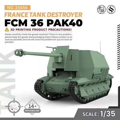 SSMODEL SS35656 1/35 Military Model Kit France FCM 36 PAK40 Tank Destroyer WAR • $43.99