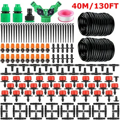 130FT 40M Auto Drip Irrigation System Kit Timer Micro Sprinkler Garden Watering • $25.99