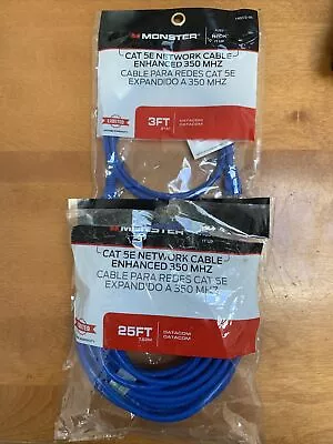 2 Monster Cat 5e Network Cable 3 Ft. And 25 Foot ￼. 140272-00 And 140271-00 • $10