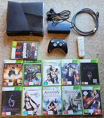 Microsoft Xbox 360 S Slim 250GB Console Bundle With 11× Games Controller Remote • $140