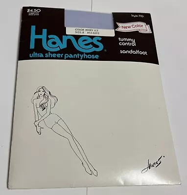 NOS Hanes Ultra Sheer Pantyhose Size B Tummy Control Berry Ice Vintage • $8.99