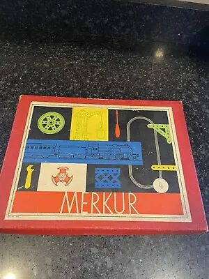 VTG Merkur Erector Building Mechanical Metal Construction Toy Set Book Box Parts • $25