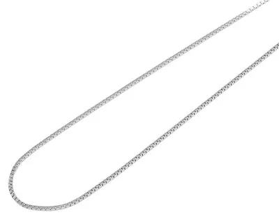 Ladies 10K White Gold Square Box Chain Necklace 0.8MM 16-24 Inches • $158.39